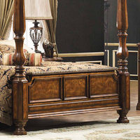 Lit double en bois massif, design minimaliste européen vintage, lit de chambre principale, origine Guangdong, avec colonnes