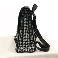 Bolsa de cuero de alta calidad para chica, mochila escolar de pata de gallo, 2022