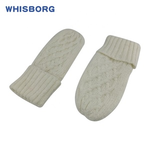 2022 di lusso Cable Ski neonato Vintage Angora bianco per bambini <span class=keywords><strong>guanti</strong></span> in maglia con fodera in Jersey guanto invernale - Product Image 2