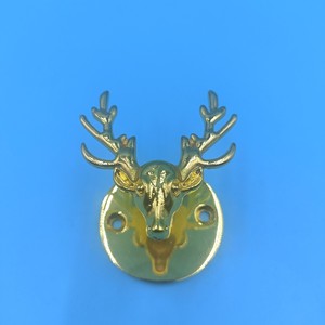 Gold Deer Head <b>Wall</b> <b>Hook</b> Cast Iron Animal Shape Coat <b>Rack</b> For Entryway <b>Wall</b> Mounted Decorative Hardware Accessory - Product Image 1