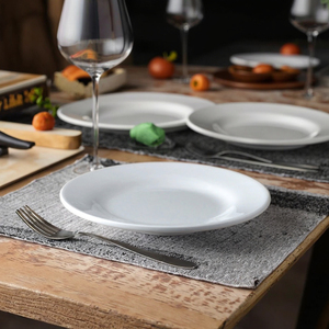 Assiettes de Restaurant en Mélamine <span class=keywords><strong>Blanche</strong></span> Personnalisées de Haute Qualité, Plats de Service Plats en Plastique pour Hôtels, Traiteurs, Set d'Impression d'Assiettes Personnalisées - Product Image 4