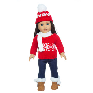 Christmas <b>doll</b> clothes, 18 inch <b>doll</b> sweater, American girl <b>doll</b> clothes and Christmas <b>doll</b> clothes without shoes - Product Image 3
