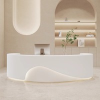 Comptoir de réception moderne et simple en MDF personnalisable pour salon de beauté, magasin de vêtements, caisse, salle de danse, arche de photographie de mariage