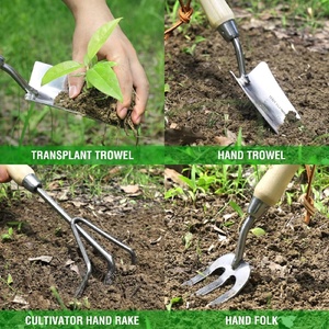 Including <strong>Garden</strong> Tote Gloves <strong>Trowel</strong> Hand Weeder Cultivator More Women Men Heavy Duty Gardening Tools with Wooden Handle - Product Image 3