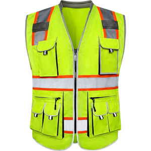 Vêtements de travail de construction imperméables en polyester fluorescent noir de classe 2 ZUNEZI INTERNATIONAL avec bande réfléchissante de sécurité - Product Image 1