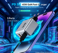 Cargador Rápido Portátil Tommox OEM ODM para Tablet y Smartphone, Adaptador de Carga Gan de 45w para iPad, iPhone, Samsung, Tipo C