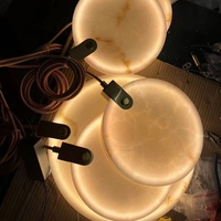 Lustre d'escalier moderne minimaliste nordique de luxe, nouveau style chinois, en marbre doré, pour villa, luminaire créatif rotatif à LED