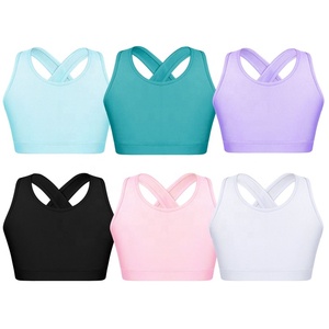 Top Deportivo de Yoga para Niña, Ropa de Gimnasio y Fitness de Diseñador para Entrenamiento, Liso, al Por Mayor, Tallas 4-16 - Product Image 1
