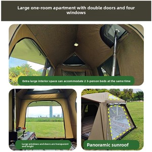 <span class=keywords><strong>Tenda</strong></span> da <span class=keywords><strong>Campeggio</strong></span> Grande in TPU a Montaggio Rapido, 8 Posti, con Canna Fumaria e Gomma Nera in Titanio, <span class=keywords><strong>Tenda</strong></span> per Pernottamento - Product Image 3