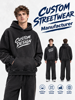 Ensemble survêtement vintage délavé personnalisé pour homme – Hoodie oversize et pantalon large – 2 pièces – Logo personnalisé – Style streetwear