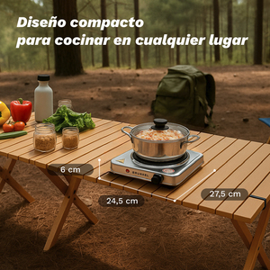 เตาไฟฟ้ากรุนเคล 1500W สแตนเลสสตีล พื้นผิวทำอาหาร 5 ระดับพลังงาน - Product Image 3