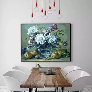 Dipinto con i numeri su tela vaso di vetro Wall Art stampe digitali fiori e <span class=keywords><strong>frutta</strong></span> pittura a olio con kit di numeri - Product Image 2