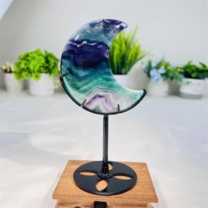 <span class=keywords><strong>Luna</strong></span> <span class=keywords><strong>di</strong></span> Fluorite <span class=keywords><strong>Arcobaleno</strong></span> Naturale <span class=keywords><strong>di</strong></span> Alta Qualità con Supporto, <span class=keywords><strong>Luna</strong></span> Crescente in Cristallo Lucidata a Mano per Reiki e Bilanciamento dei Chakra - Product Image 6