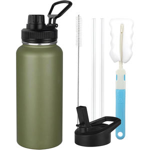 Botellas de Agua Aisladas de Acero Inoxidable de Doble Pared con Logotipo Personalizado, 32 oz, con Tapa de Boquilla, Mantienen la Temperatura Fría Durante 24 Horas - Product Image 1