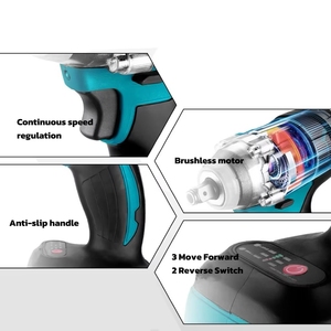 <span class=keywords><strong>Clé</strong></span> <span class=keywords><strong>à</strong></span> chocs sans fil puissante 350nm clés <span class=keywords><strong>à</strong></span> chocs électriques sans brosse 1/2 ensemble de tournevis <span class=keywords><strong>à</strong></span> batterie au Lithium - Product Image 6