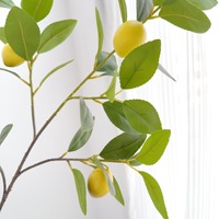 S1104 Branches d'arbre artificielles en mousse avec feuilles d'orange et de citron pour la décoration de la maison et des fêtes
