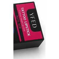 Coffret Cadeau Rouge à Lèvres Tatouage Personnalisé avec Coton-Tiges et Teinte pour les Lèvres, 20 Pièces, Emballage Rigide, Teinte ROSE RED, OEM, Lamination Mate, Éponge