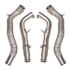 Top-quality BENZ AMG G63 W463A 2019+ 4.0T Straight Downpipe Golden Fish Scale Welding with Heat Shield - Product Image 1