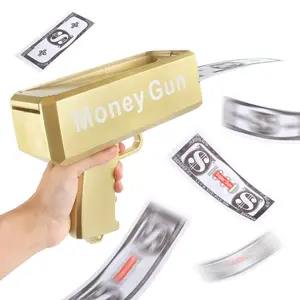 Wholesale Gold Money Gun Make Cash Money Rain de dinero Gun Toy Shot Spray Real Golden Money Toy Gun for Party Custom Logo