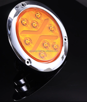 Feu arrière rond de 4 pouces à 14 LED avec anneau de gel à double intensité et avertissement stroboscopique 12-24V pour camions et remorques, étanche IP67