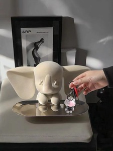 Nampan Gajah Resin Bohemian untuk Tempat Kunci di Pintu Masuk, Dekorasi Kartun untuk Lemari TV dan Ruang Makan - Product Image 5