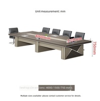 Ensemble de chaises de salle de réunion pour formation en négociation moderne, grande table de conférence en bois en forme de bar, bureau pour 16 à 20 personnes