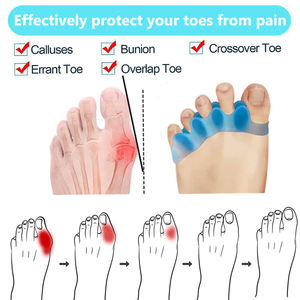 Séparateur d'orteils en silicone avec ajusteur, correcteur orthopédique en gel, protecteur pour les soins des pieds - Product Image 2