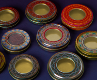 Boîte en fer de petite taille pour safran, emballage en tranches, boîte ronde brillante en fer blanc, boîte métallique ronde pour bonbons