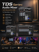 Console de mixage audio professionnelle TDS-4 4 canaux avec BT 5.0, USB, alimentation fantôme 48V, 99 effets DSP, égaliseur 7 bandes pour l'enregistrement