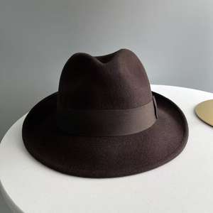 Sombrero Fedora Trilby de Fieltro de Lana Australiana 100% para Hombre, Talla Grande, Color Negro, Estilo Elegante, Listo para Enviar - Product Image 4