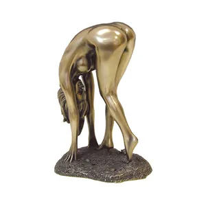 Estátua de beleza nude artesanato de metal, tamanho da vida, escultura bronze erótica