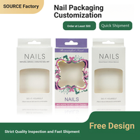 Boîte à ongles transparente écologique personnalisable avec couvercle rabattable, impression UV, matériaux recyclables pour cadeaux et artisanat