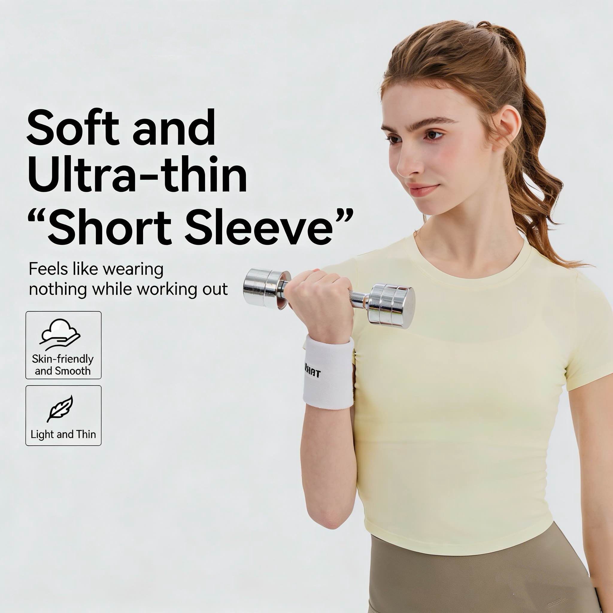 JCX Pilates Yoga Clothing Short-sleeved Women's Round Neck Tight Slim Sports T-shirt Lightweight Naked Comfortable Fitness Top