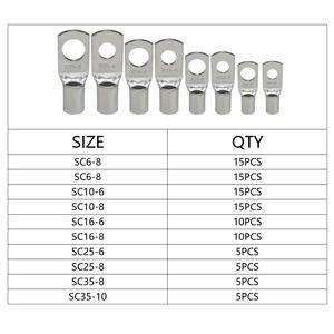 Kit de Terminales de Anillo de Cobre Serie SC, 100 Piezas, Conectores de Crimpado Estilo Europeo, Terminales de Cable de Cobre Puro de 4-35 mm² - Product Image 1