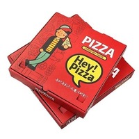 Cajas de Pizza Corrugadas Reciclables de Fábrica China con Impresión de Logotipo, Cajas Desechables Ecológicas
