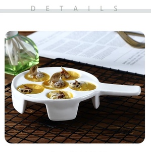 Plaques d'<span class=keywords><strong>escargot</strong></span> en céramique écologiques modernes Grande poignée de plat de cuisson d'<span class=keywords><strong>escargot</strong></span> en <span class=keywords><strong>porcelaine</strong></span> Caractéristique jetable - Product Image 3