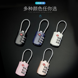 Cadenas à combinaison en alliage d'aluminium approuvé par la TSA avec anse en fil métallique pour la sécurité des sacs à dos et valises de voyage, noir - Product Image 5