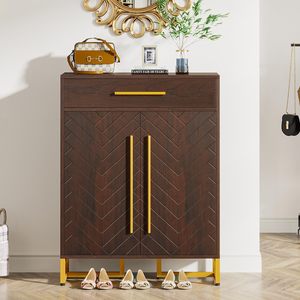 Meuble à chaussures moderne en bois SENYU avec 6 étagères, rangement gain de place pour l'entrée, idéal pour l'ameublement de la maison - Product Image 6