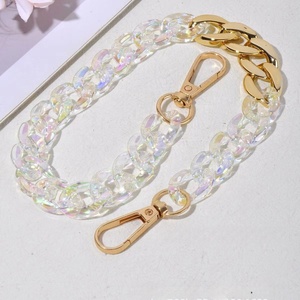 Tali tas rantai Chunky, nada perak akrilik berlapis mewah tali tas aksesori pernyataan gaya untuk tas dengan gesper tahan lama - Product Image 5