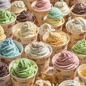 16oz Unique Ice Cream Bucket Custom Logo Printing Paper Frozen Yogurt <b>Cup</b> Ice Cream Roll Paper <b>Cup</b> - Product Image 4