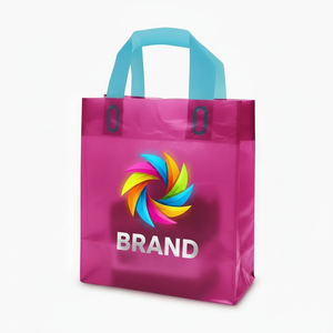 High Quality Business Private Label Hdpe Handle Custom Size Restaurant Food Delivery Plastic Waterproof Shopping Bag - Product Image 1