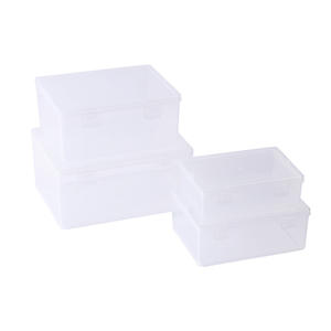 Boîte de rangement en plastique transparent avec couvercle, capacité de 1L, organisateur de bureau rectangulaire pour bijoux, présentoir d'échantillons, service à thé - Product Image 2