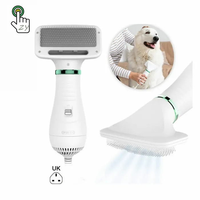 Di alta qualità portatile 2 In 1 cane asciugacapelli e pettine professionale Pet toelettatura spazzola asciugacapelli