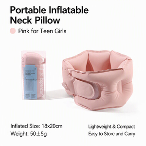 Z Hot Selling Portable Inflatable <b>Neck</b> <b>Pillow</b> with Compact Storage Case for <b>Travel</b> Camping and Outdoor Use - Product Image 3
