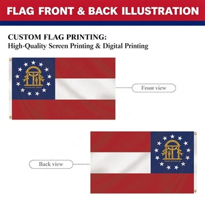 Schneller Versand 3x5 Fuß Georgien-Staatsflagge USA Landesflagge Polyester mit Messingösen Doppelt Genäht für Sportveranstaltungen Paraden - Product Image 3