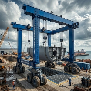Équipement mécanique diversifié : Grue mobile RTG 35t avec moteur, boîte de vitesses, roulement, hauteur de levage 16m, télécommande sans fil haute performance - Product Image 1