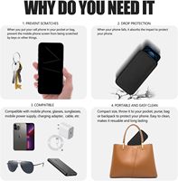 Tas Ponsel Anti Guncangan Bahan Neoprena Lembut Warna Hitam