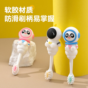 Cute Cartoon Soft Bristle Toothbrush For Children Aged 1-6 With Soft Gel Handle Anti <b>Slip</b> Easy Grip - Product Image 1