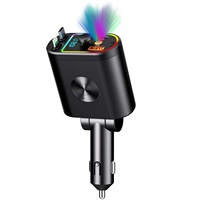 Chargeur rapide pour voiture, station de charge pour téléphone, 4 en 1, affichage numérique LED, 2 câbles rétractables, type C, chargeur de voiture portable pour iPhone 16