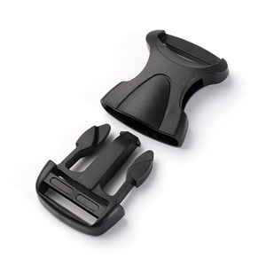 Side Release Plastic Buckle 25mm Inner Diameter Durable For Bags <b>Backpack</b> <b>Strap</b> Adjustable Black Solid Color - Product Image 1